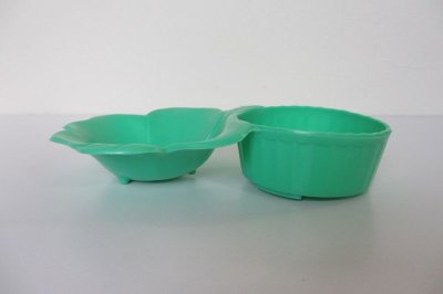 画像2: VZ2016083　USA　VINTAGE　プラスチック製　ハナミズキ　おつまみカップ＋ドリンクカップホルダー　グリーン