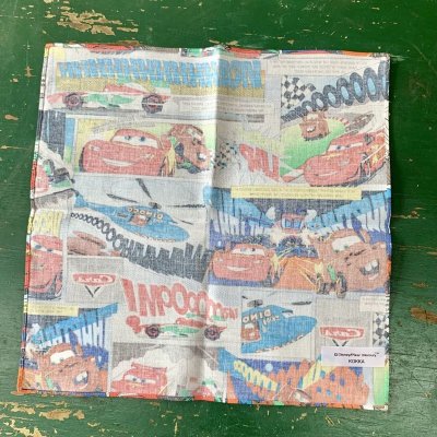 画像2: Disney　ディズニー　　Cars カーズ　ライトニングマックイーン　レトロコミック柄　ハンカチA