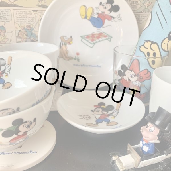 画像1: Disney　ディズニー　復刻シリーズ　ミッキー　小皿　　三郷陶器 (1)