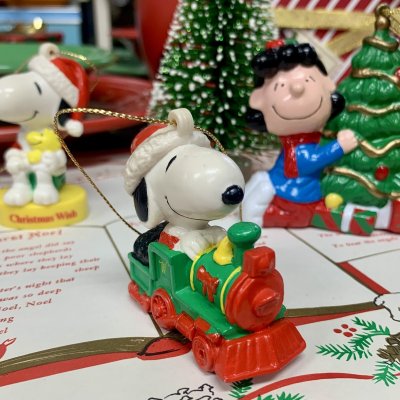 画像3: USA　VINTAGE/ヴィンテージ　SNOOPY　スヌーピー　オーナメント　機関車 クリスマス　PVCフィギュア