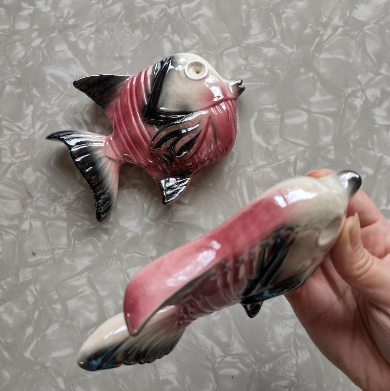 USA VINTAGE Wall decor 壁掛け お魚さん ペア ミッドセンチュリー